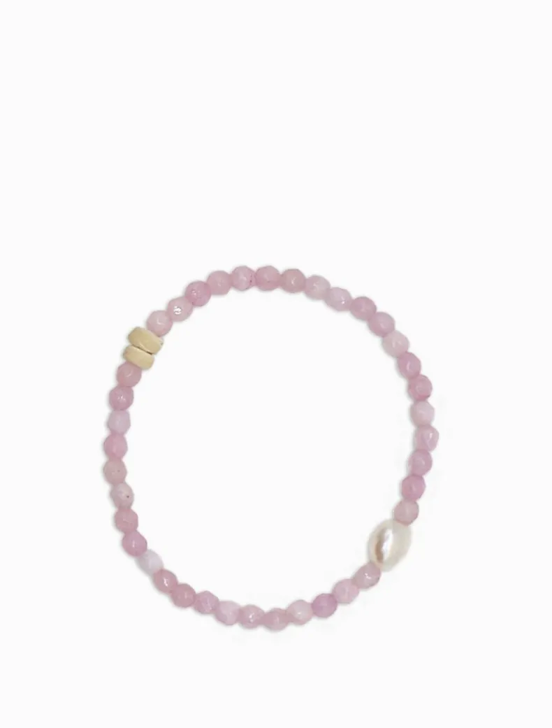 Stone and Pearl Bracelet Lilac