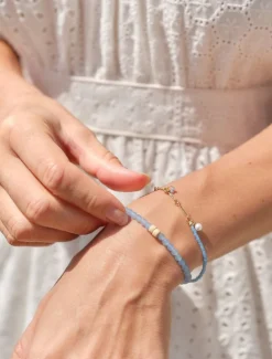 Stone and Pearl Bracelet Blue