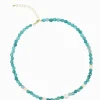 Stone and Pearl Necklace Blue