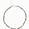 Stone and Pearl Necklace Grey
