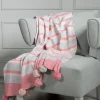 Striped Throw Blanket Peony