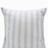 Stripes Linen Cushion Light Blue