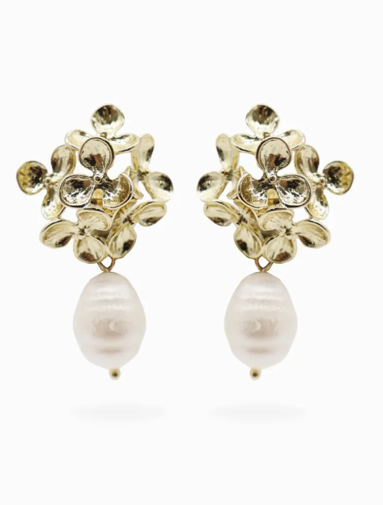 Symposium Daisy Cluster Pearl Drop Earrings