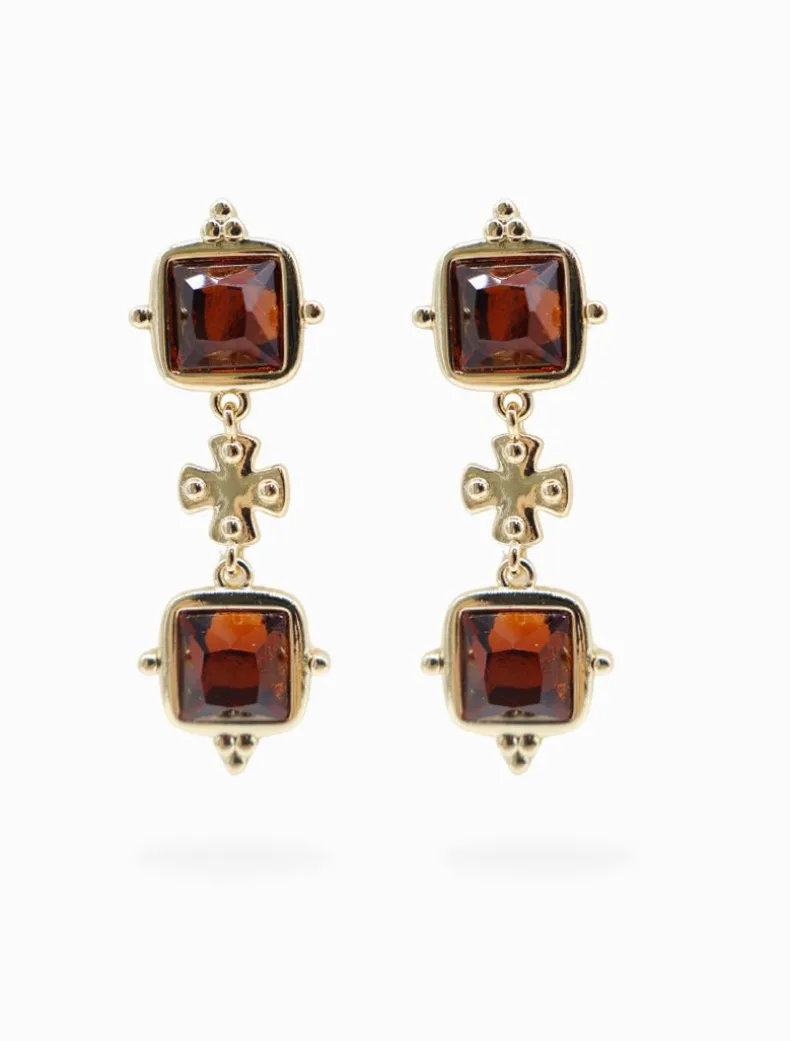 Symposium Elena Drop Earrings Amber