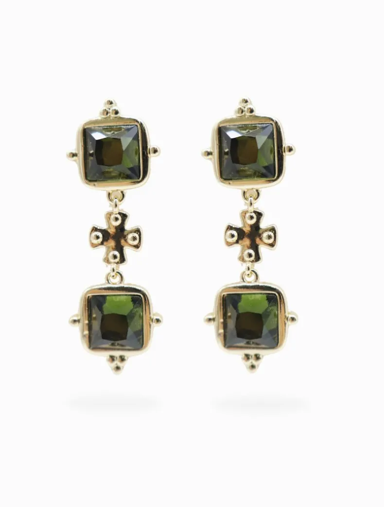 Symposium Elena Drop Earrings Green