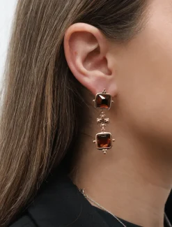Symposium Elena Drop Earrings Amber