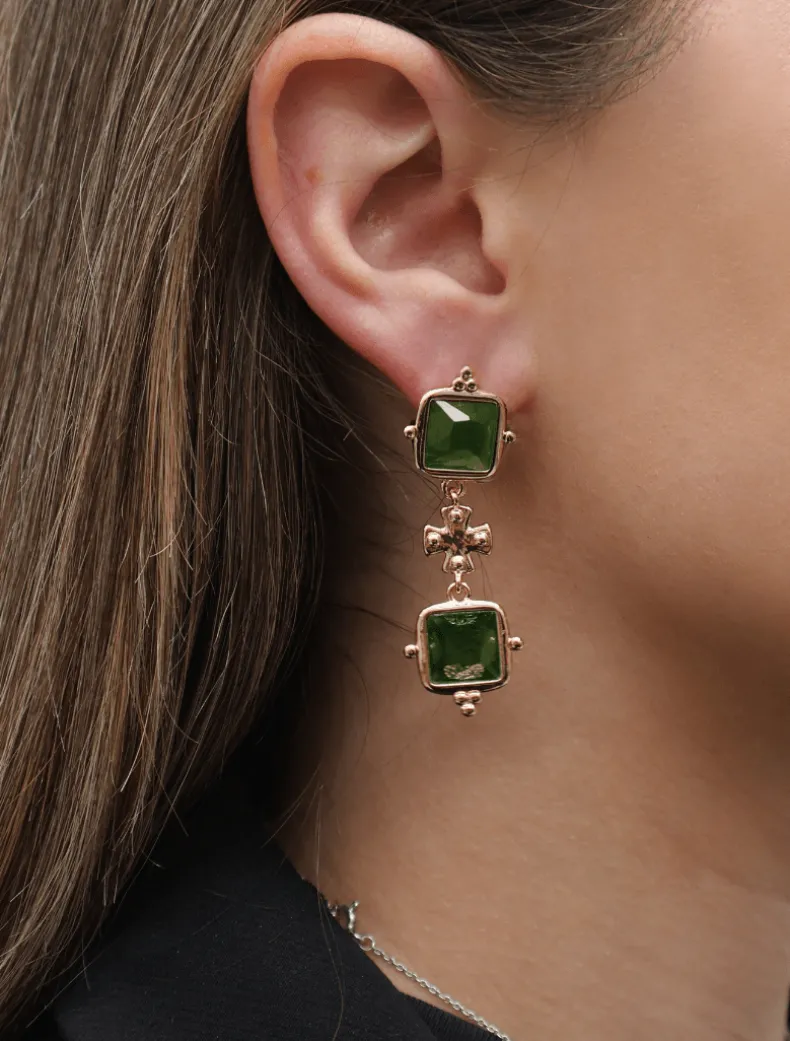 Symposium Elena Drop Earrings Green