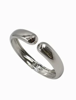 Tear Drop Hinge Bangle Silver