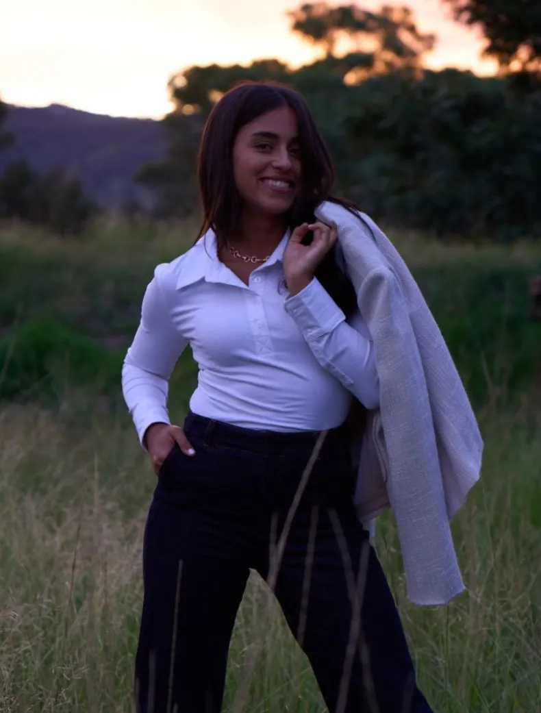 The Oliver Long Sleeve Top White