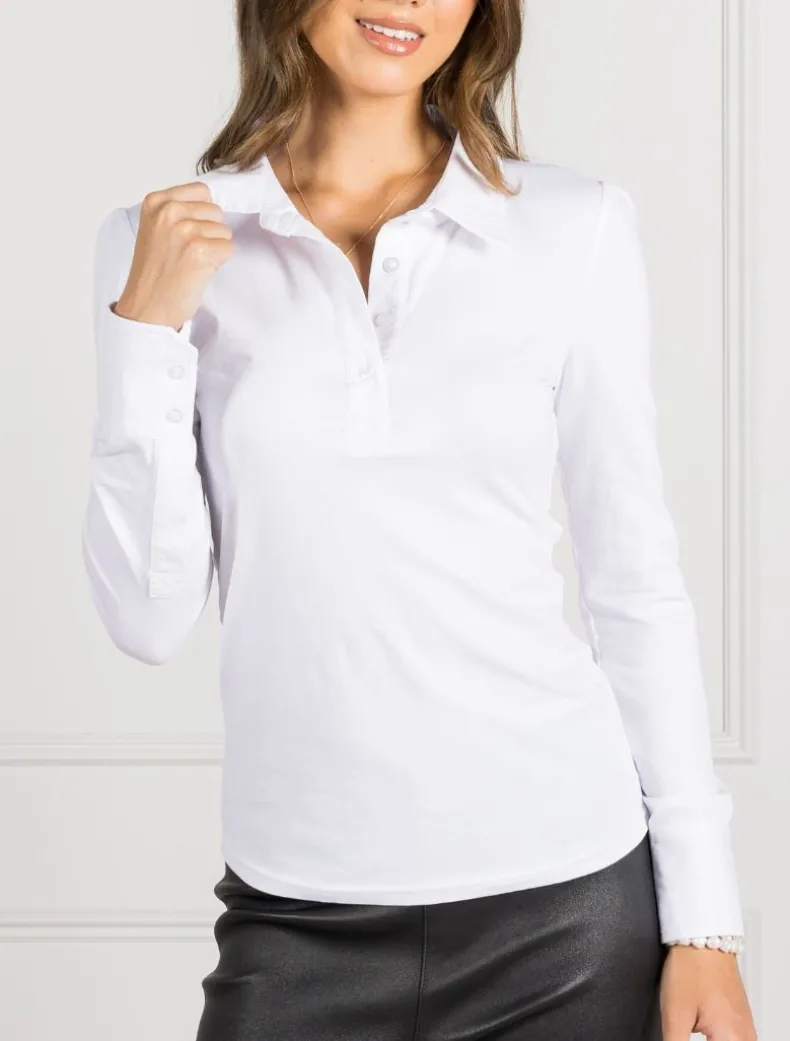 The Oliver Long Sleeve Top White