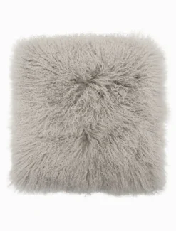 Tibetan Fur Cushion Grey