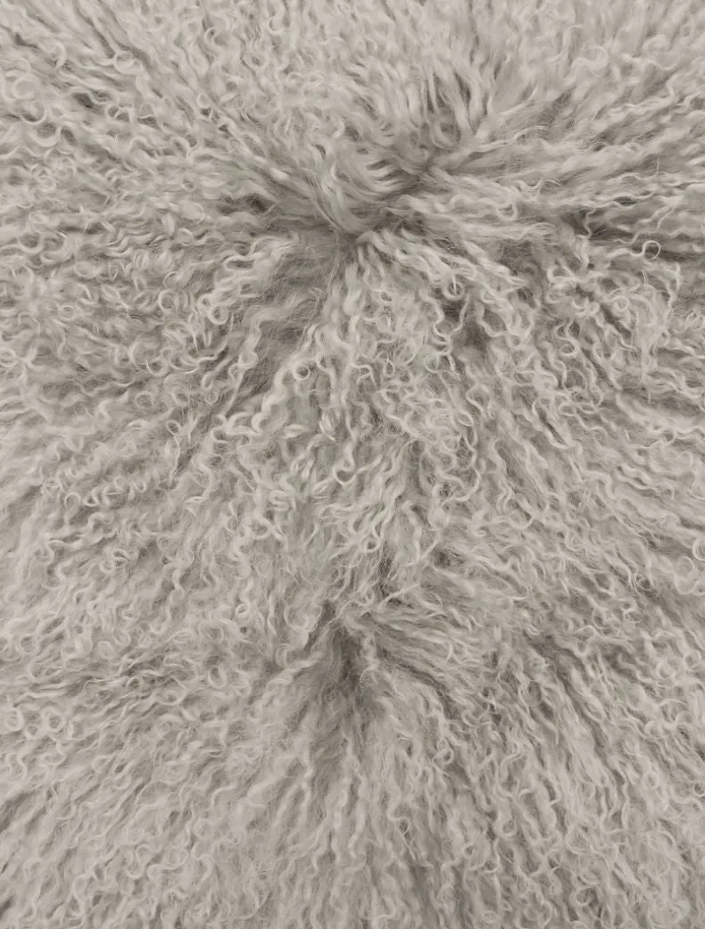 Tibetan Fur Cushion Grey