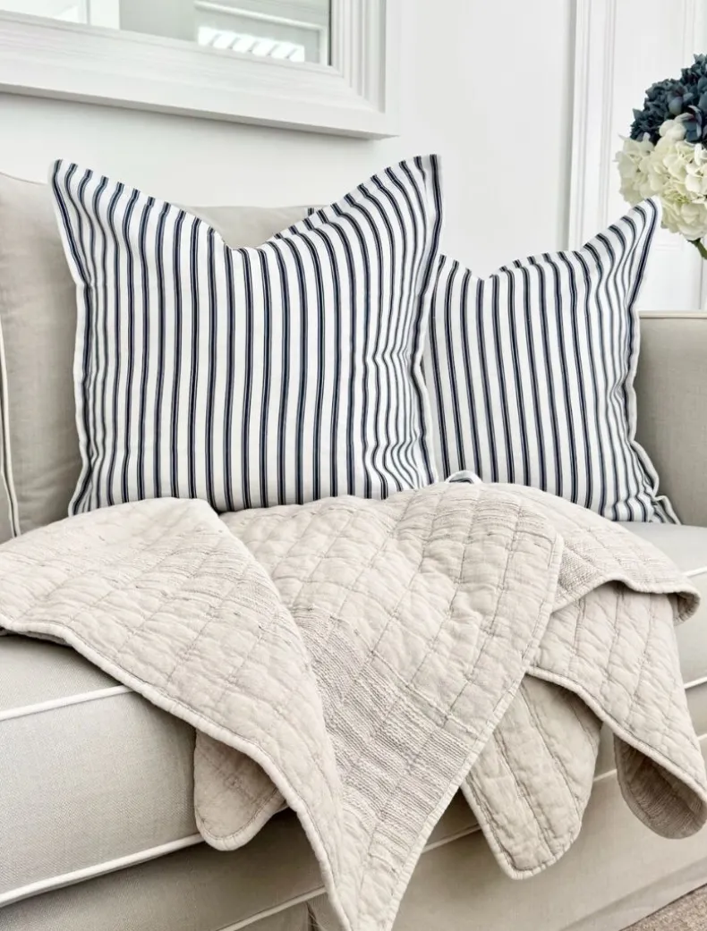 Ticking Stripe Linen Cushion