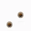 Tigers Eye and Crystal Studs
