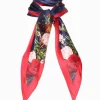 Trapezoid Scarf Floral Navy