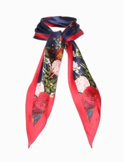 Trapezoid Scarf Floral Navy
