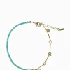 Turquoise Pearl and Gold Long Bracelet