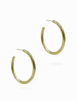 Twist Hoop Earrings Gold