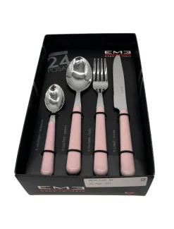 Umbria 24 Piece Cutlery Set Pink - FINAL SALE