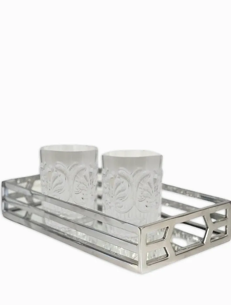 Vanity Trio Band Tray Silver