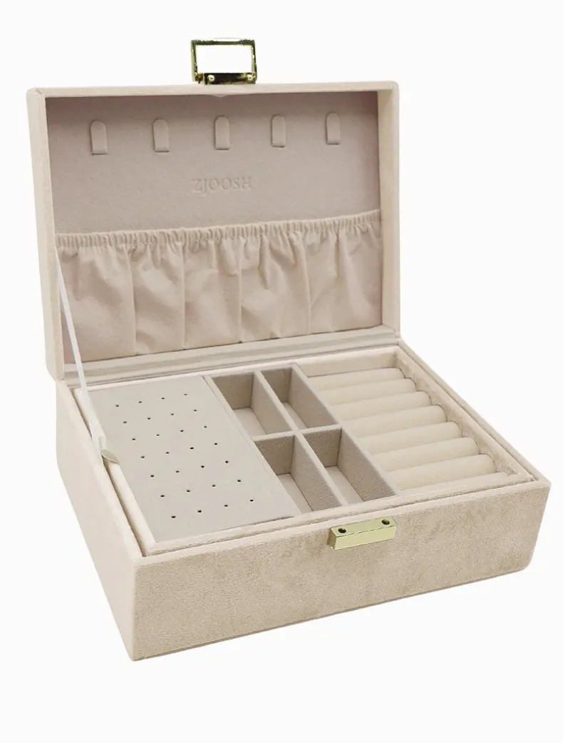 Velvet Jewellery Box Champagne
