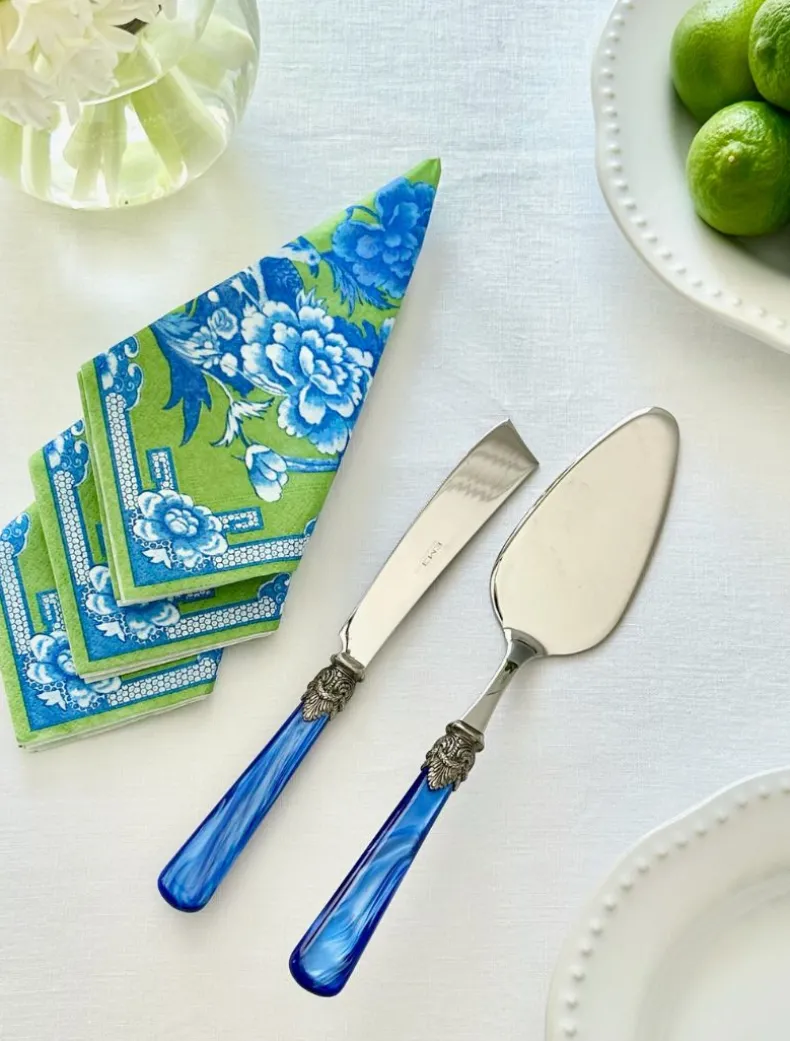Verona 2 Piece Cake Server Blue