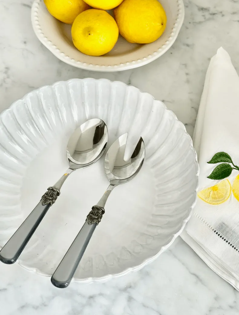 Verona 2 Piece Salad Server Grey