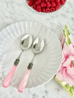 Verona 2 Piece Salad Server Pink