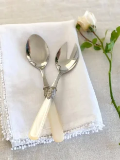 Verona 2 Piece Salad Server Ivory Pearl