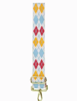Webbing Bag Strap Argyle White