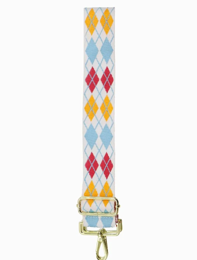 Webbing Bag Strap Argyle White