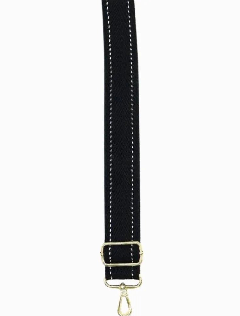 Webbing Bag Strap Black White