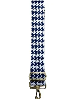 Webbing Bag Strap Houndstooth Navy White