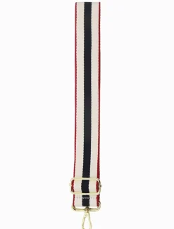 Webbing Bag Strap Red Black White