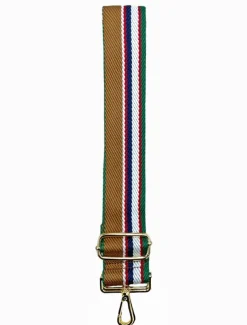 Webbing Bag Strap Tan Navy Green