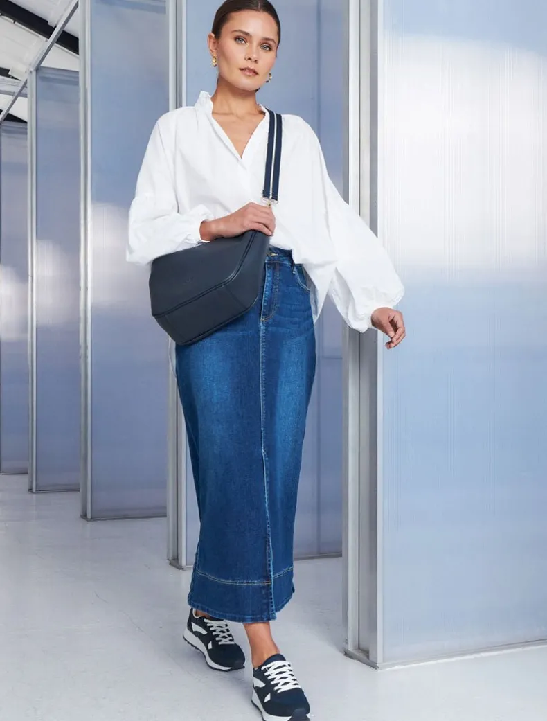 Whitney Washed Denim Skirt Indigo