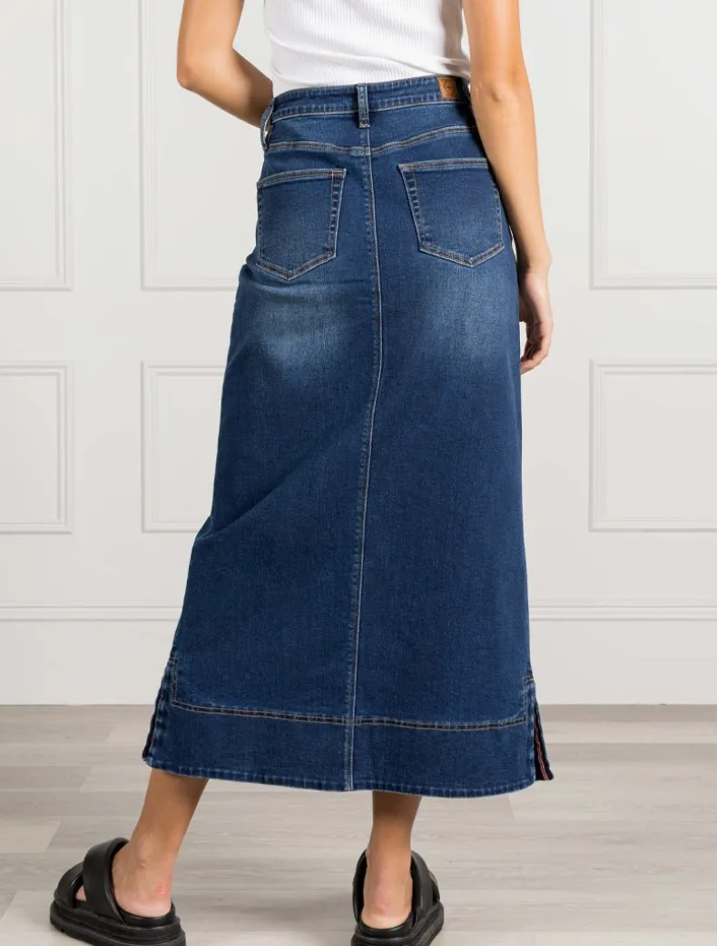 Whitney Washed Denim Skirt Indigo