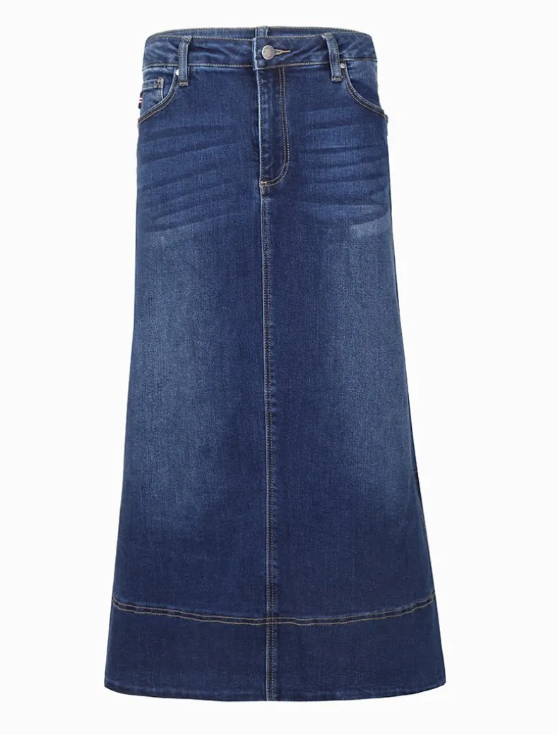 Whitney Washed Denim Skirt Indigo