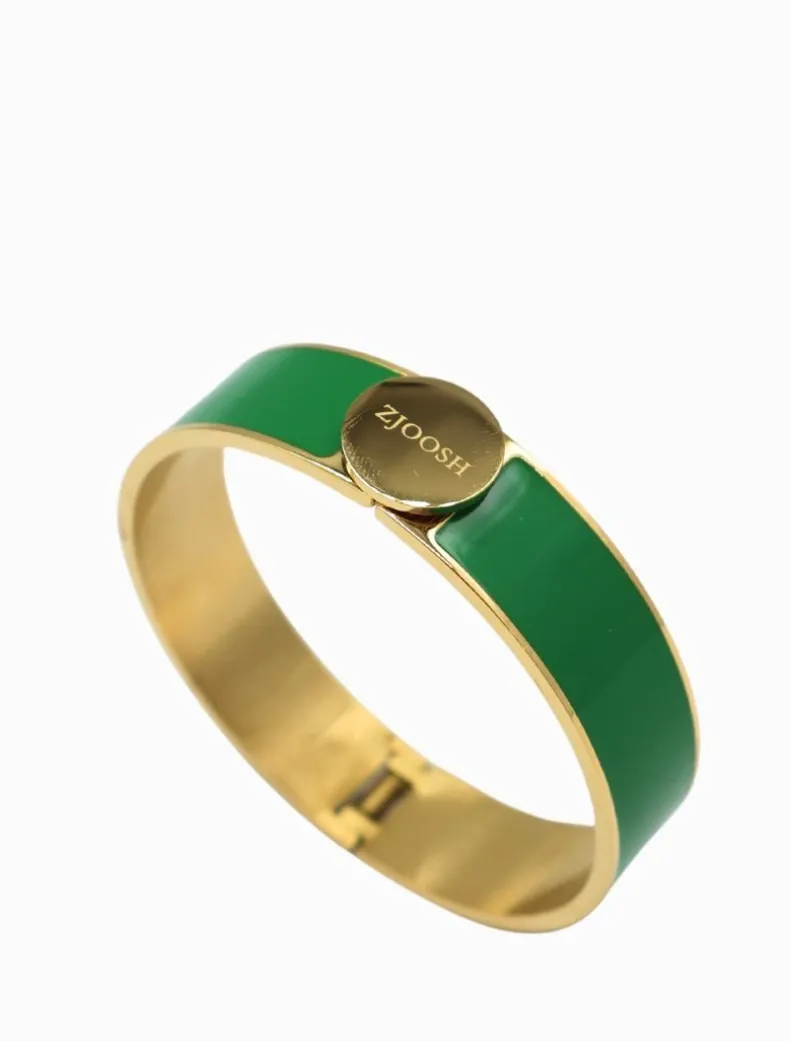 Zjoosh Logo Disk Bangle Green