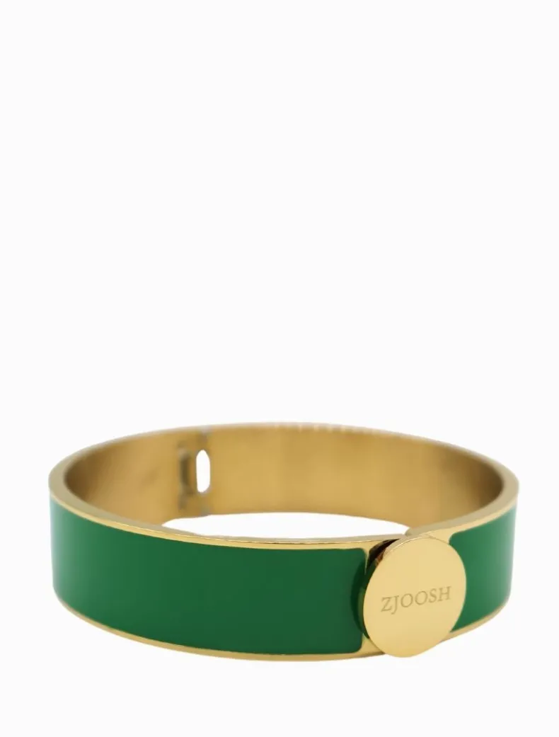 Zjoosh Logo Disk Bangle Green