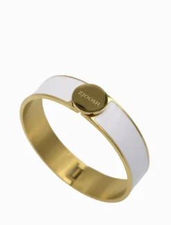 Zjoosh Logo Disk Bangle White