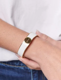 Zjoosh Logo Disk Bangle White